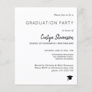 Flyer Moderna y simple invitación a la fiesta de graduac