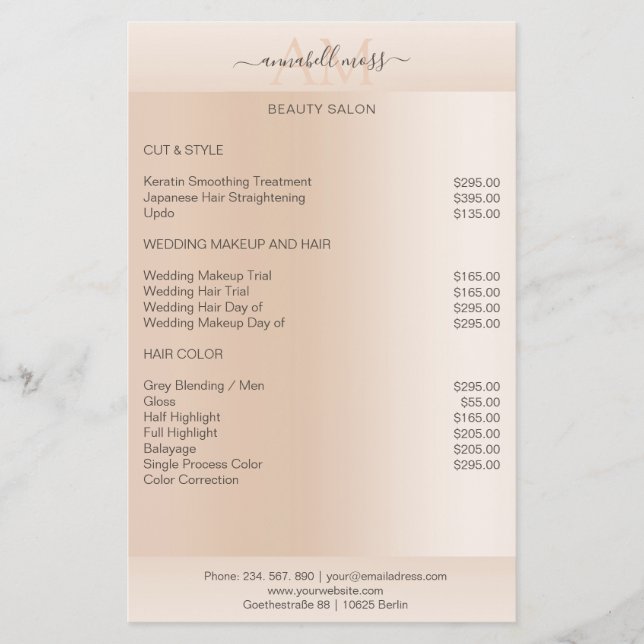 Flyer Moderne minimale Beige Hautfarbe (Frente)