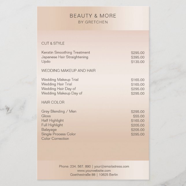 Flyer Moderne minimale Beige Hautfarbe (Frente)