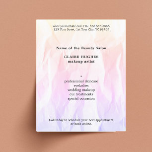Flyer Moderno Artista de Maquillaje Textura Elegante Ros