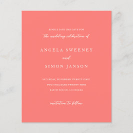 Flyer Moderno Atrevido Vibrante Coral Anuncio de Boda