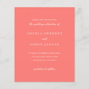 Flyer Moderno Atrevido Vibrante Coral Anuncio de Boda