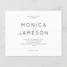 Moderno blanco y negro de presupuesto 1 Boda