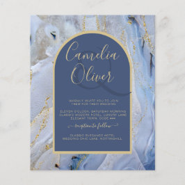 Flyer Moderno Boda de Arco de Mármol de la Agate Blue Go