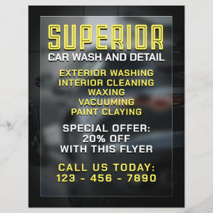 Flyer Moderno detalle profesional del coche