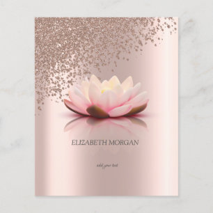 Flyer Moderno Elegante Estiloso Lotus de Oro Rosa Diaman