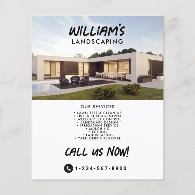 Flyer Moderno Landscaping Garden Designer Lanscaper (Frente)