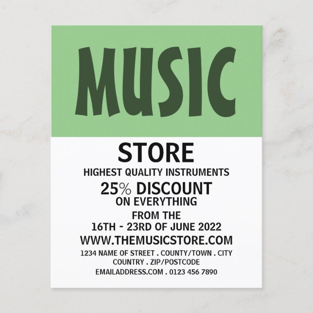 Flyer Moderno Negrita, Musical Instruments Store (Frente)
