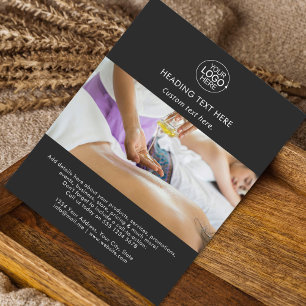 Flyer Moderno negro Añadir logotipo tipografía Foto Códi