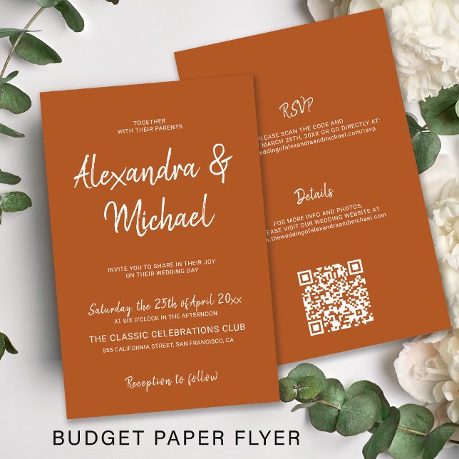 Flyer Moderno presupuesto todo en una invitación de boda (Subido por el creador)