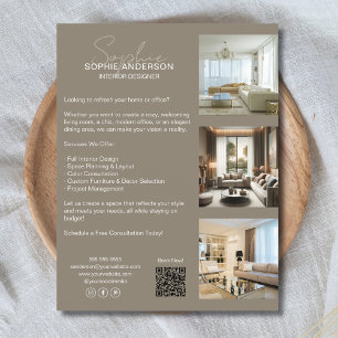 Flyer Moderno Profesional Taupe Negocios