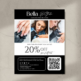 Flyer Moderno salón de belleza de fotografía Nail Tech