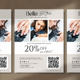 Flyer Moderno salón de belleza de fotografía Nail Tech