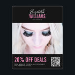 Flyer Moderno salón de belleza rosada negra Promo de ofe<br><div class="desc">Moderno Salón De Belleza Rosa Negro Promo Ofertas Volante De Código QR</div>
