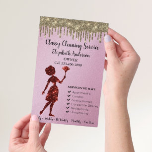 Flyer Moderno servicio de limpieza de maestría con logot