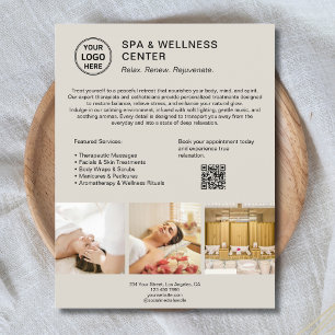 Flyer Moderno Spa Wellness Center Negocios Promocionales