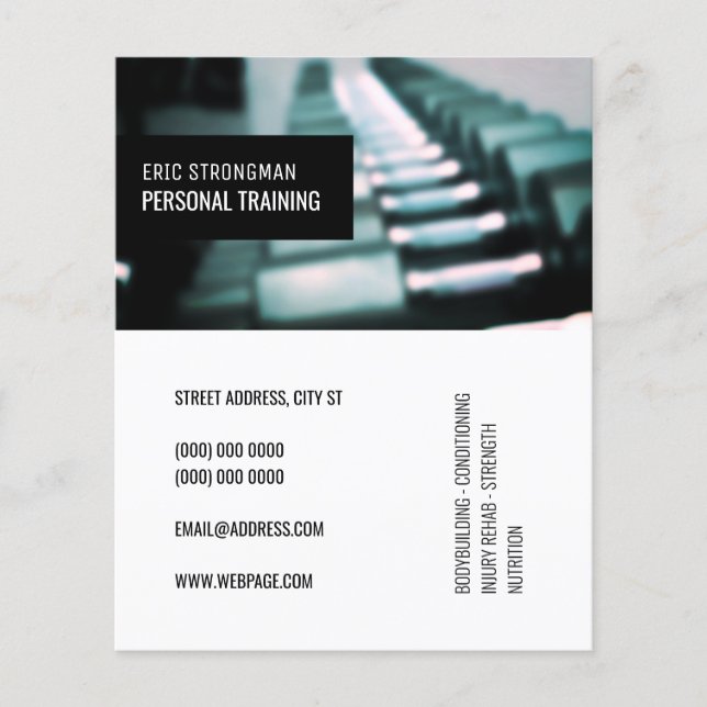 Flyer Moderno y elegante gimnasio inspirado en el tono a (Frente)