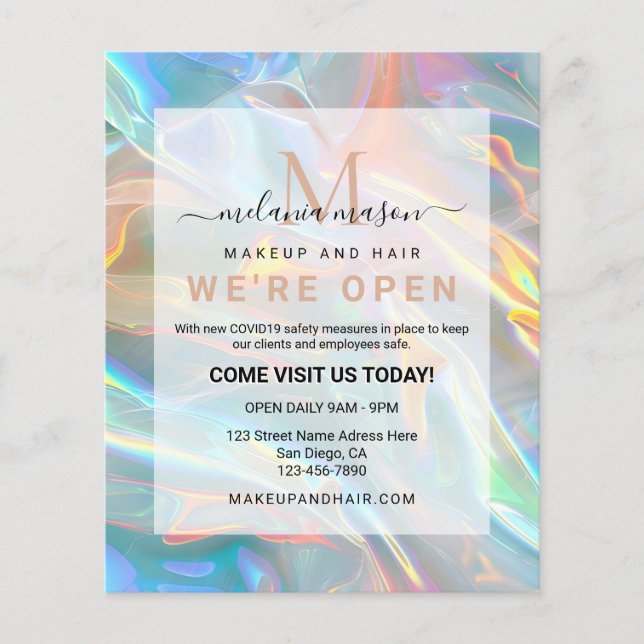 Flyer Moderno y elegante iredismo holográfico (Frente)