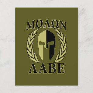 Flyer Molon Labe Spartan Helmet Laurels Olive Green