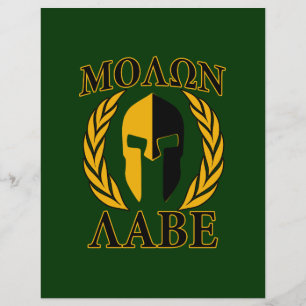 Flyer Molon Labe Spartan Laurels Forest Green Decor