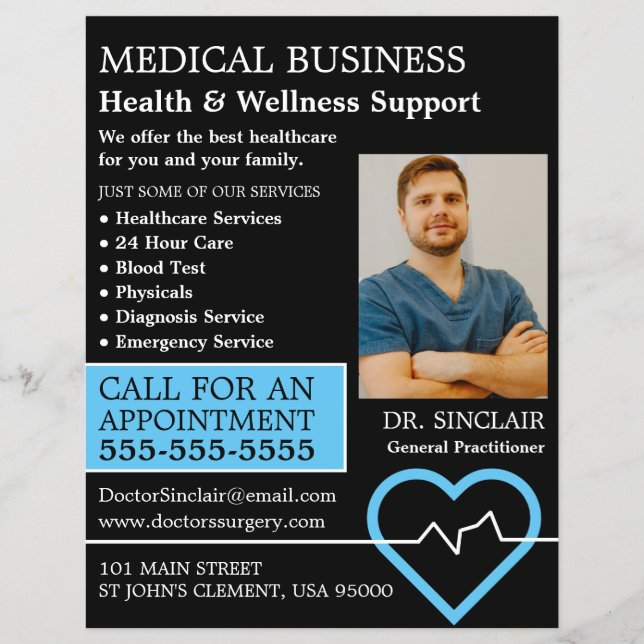 Flyer Monitor de frecuencia cardíaca, profesional genera (Frente)