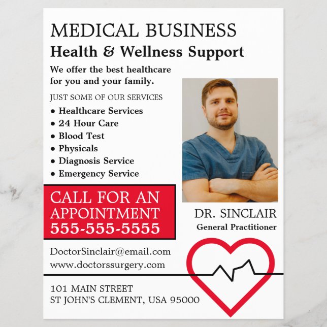 Flyer Monitor de frecuencia cardíaca, profesional genera (Frente)