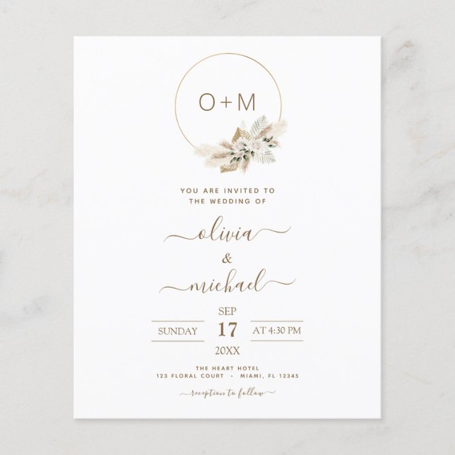 Flyer Monograma Presupuesto Boda de Grasa Tropical Pampa (Frente)
