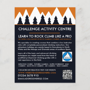 Flyer Montañismo, Senderismo y escalada, aventura