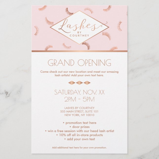 Flyer Montones de lápices patrón de salon de ceniza Oro  (Frente)