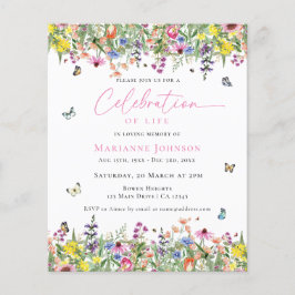 Flyer Monumento conmemorativo floral de la vida en la mo