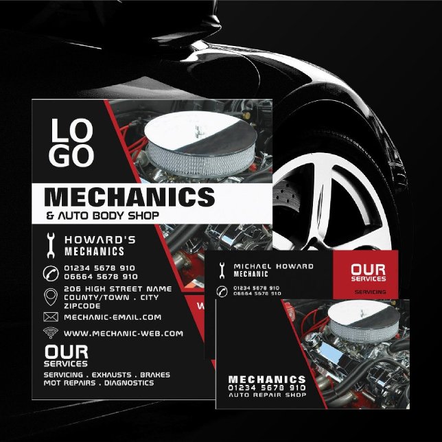 Flyer Motor de automóvil, mecánica automática y publicid (Subido por el creador)