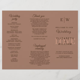 Flyer Mousse elegante mocha simple con Boda monograma