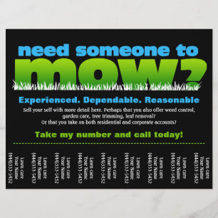 Flyer Mow Grass Lawn Care gana dinero