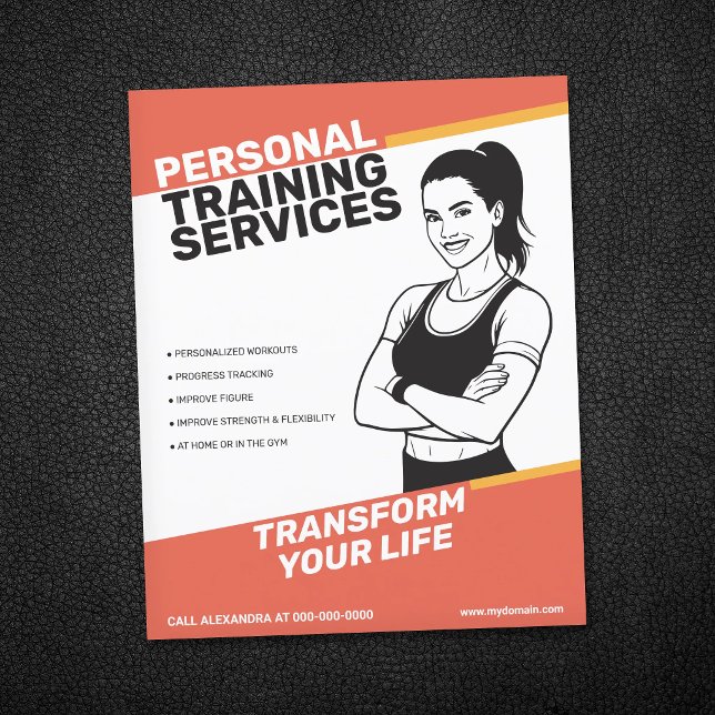 Flyer Mujer atlética - Entrenadora de fitness  (Athletic Woman - Fitness Trainer Flyer)