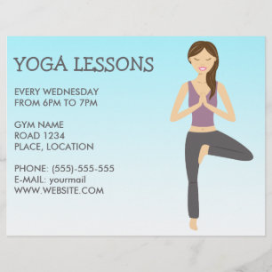 Flyer Mujer de yoga en postura de árbol Clases de yoga