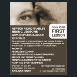 Flyer Mujer y caballo, instructor de equitación, Academi<br><div class="desc">Mujer y Caballo,  Instructor de Viaje,  Volantes Publicitarios De La Academia Por La Tienda De Tarjetas De Negocios.</div>