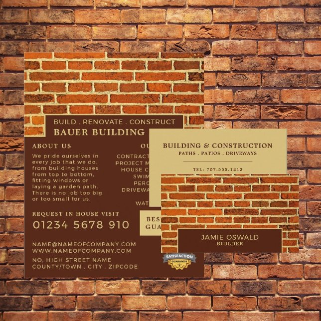 Flyer Muro de ladrillo, empresa de construcción, publici (Subido por el creador)
