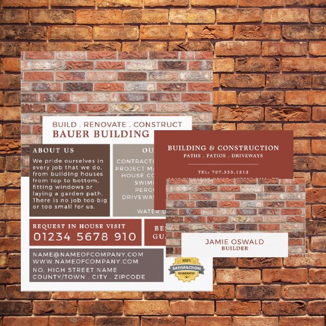 Flyer Muro de ladrillo, empresa de construcción, publici (Subido por el creador)