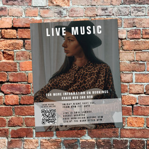 Flyer Música de cantante Foto promocional de código QR