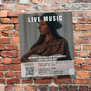 Flyer Música de cantante Foto promocional de código QR