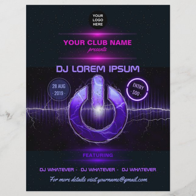 Flyer Música de DJ y concierto de baile agregar fotos y  (Frente)