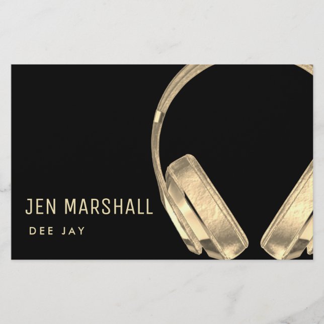 Flyer Música de efecto de oro de DJ (Frente)