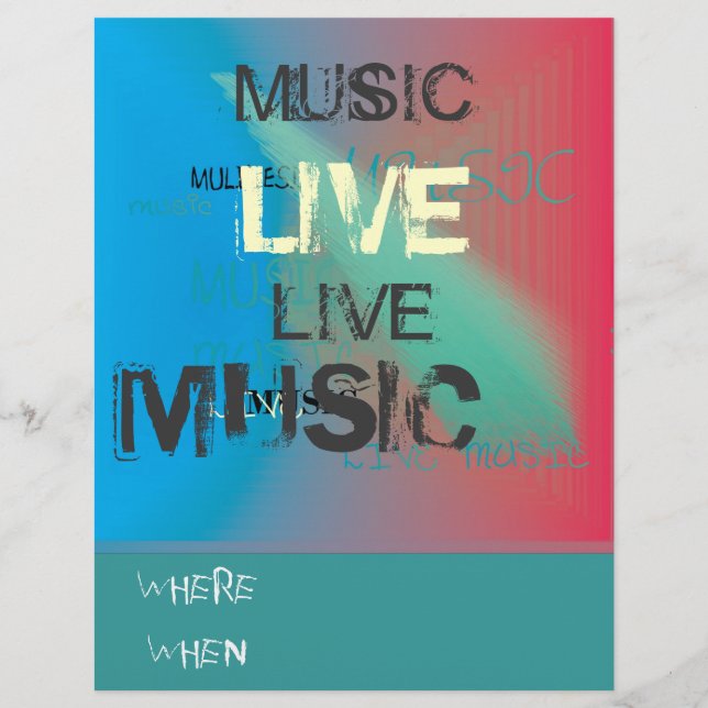 Flyer Música en vivo de moda>Volante (Frente)