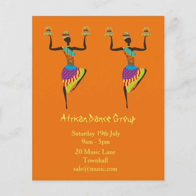 Flyer Música y baile de grupos africanos (Frente)