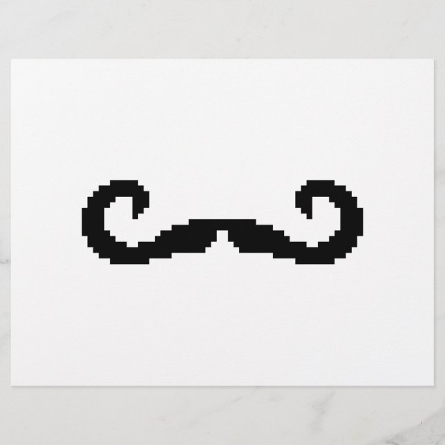 Flyer Mustache de manillar para píxeles de 8 bits (Frente)