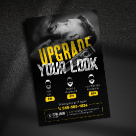 Flyer Mustache estilo de la peluquería audaz y moderna