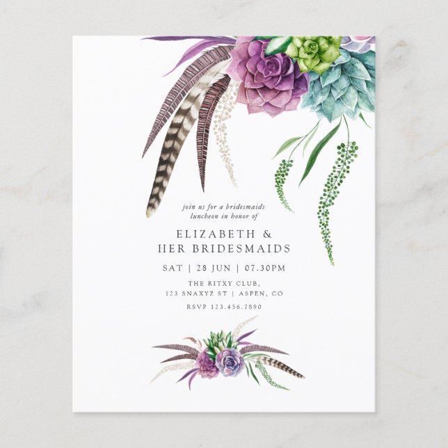 Flyer Mystical Boho Succulent Bridesmaids Luncheon (Frente)