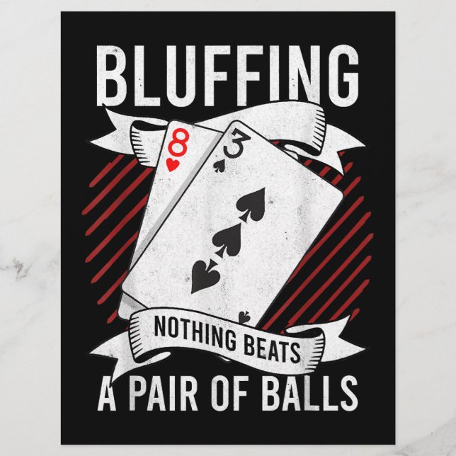 Flyer Nada Más Que Un Par De Bolas Gracioso Poker (Frente)