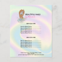 Nail Technician Mani Salon Holograph Girly Modern