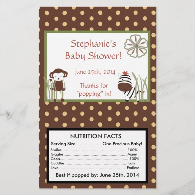 Flyer Nali Jungle Microwave Personalizado Popcorn Wrappe (Frente)